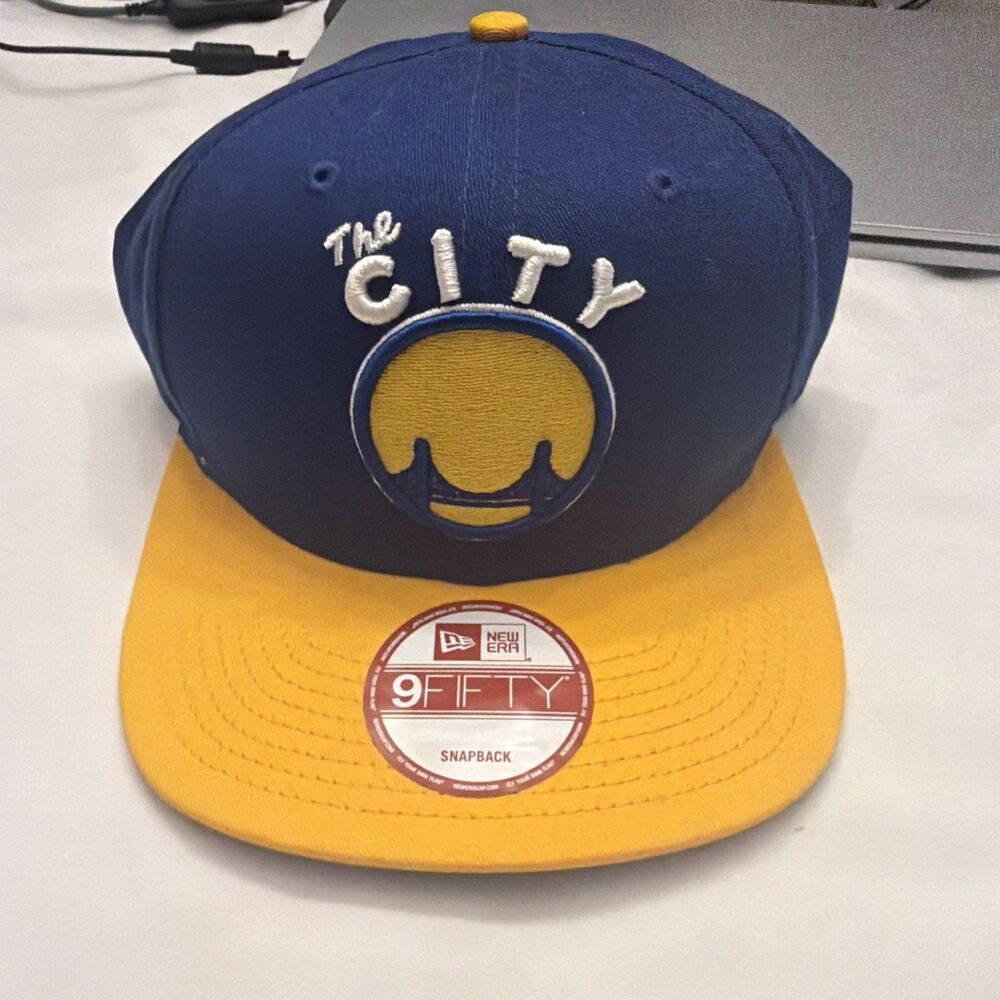Golden State Warriors Snapback Hat New Era 9Fifty Blue The City Logo NBA